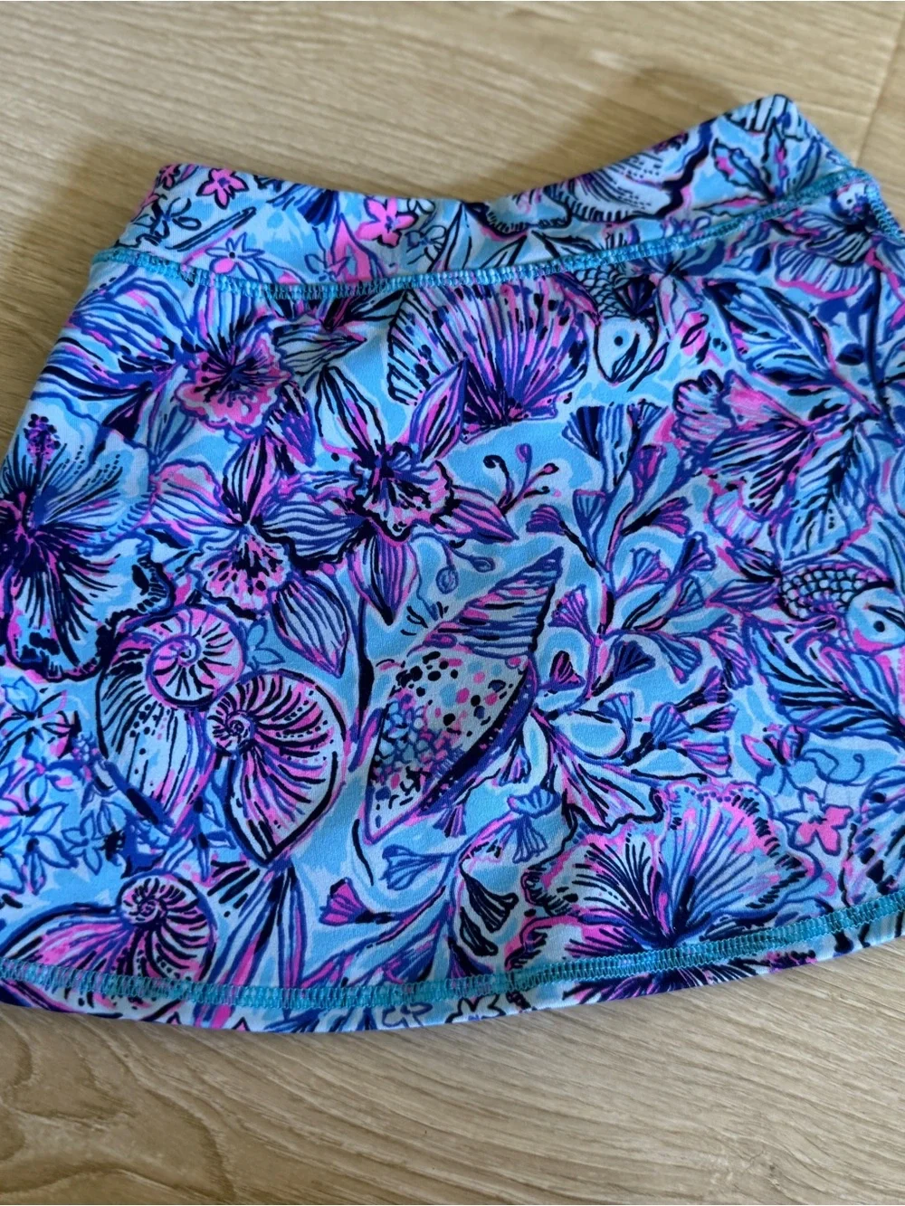Lilly Pulitzer Blue & Pink Tropical Print Mini Skirt
